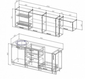 Кухонный гарнитур Лофт 2550 (Стол. 26мм) в Новоуральске - novouralsk.ok-mebel.com | фото 2