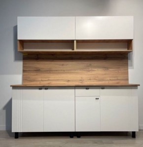 Кухонный гарнитур «Монако» 2.0 м Серия 2 МДФ с фрезеровкой (Дуб Золотой/Белый матовый) в Новоуральске - novouralsk.ok-mebel.com | фото 2