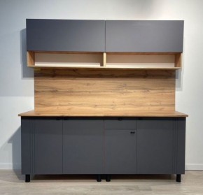 Кухонный гарнитур «Монако» 2.0 м Серия 2 МДФ с фрезеровкой (Дуб Золотой/Графит) в Новоуральске - novouralsk.ok-mebel.com | фото 3