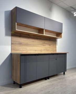 Кухонный гарнитур «Монако» 2.0 м Серия 2 МДФ с фрезеровкой (Дуб Золотой/Графит) в Новоуральске - novouralsk.ok-mebel.com | фото 4