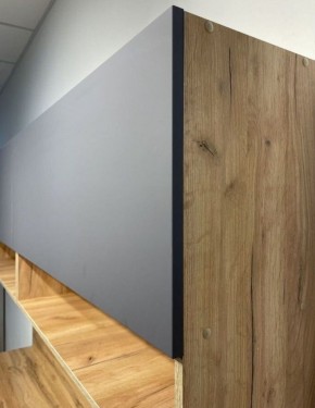 Кухонный гарнитур «Монако» 2.0 м Серия 2 МДФ с фрезеровкой (Дуб Золотой/Графит) в Новоуральске - novouralsk.ok-mebel.com | фото 6