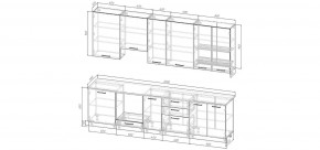 Кухонный гарнитур Умбра 3000 h950 (Стол. 38мм) в Новоуральске - novouralsk.ok-mebel.com | фото 2