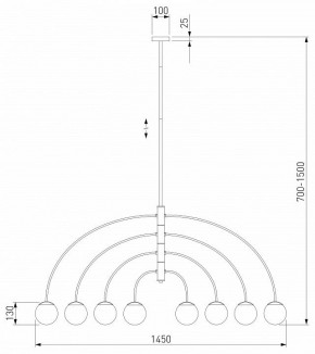 Люстра на штанге Eurosvet Cenacolo 30179/8 черный в Новоуральске - novouralsk.ok-mebel.com | фото 2