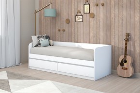 МС "Хилтон" Кровать 0,8 (Белый текстурный) в Новоуральске - novouralsk.ok-mebel.com | фото 3