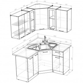 ОЛЬГА Кухонный гарнитур Оптима 2 (1500*1300 мм) в Новоуральске - novouralsk.ok-mebel.com | фото 2