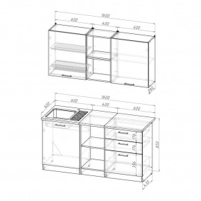 ОЛЬГА Кухонный гарнитур Стандарт 5 (1600 мм) в Новоуральске - novouralsk.ok-mebel.com | фото 2