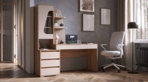 ПИФАГОР Стол компьютерный (дуб вотан/кашемир) в Новоуральске - novouralsk.ok-mebel.com | фото