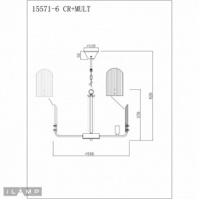 Подвесная люстра iLamp Dolce 15571-6 CR+MULT в Новоуральске - novouralsk.ok-mebel.com | фото 3