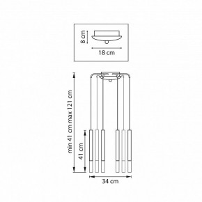 Подвесная люстра Lightstar Tubo L8T747133 в Новоуральске - novouralsk.ok-mebel.com | фото 3