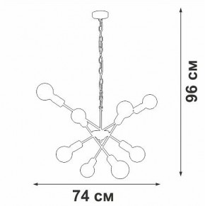 Подвесная люстра Vitaluce V4750 V4750-1/8 в Новоуральске - novouralsk.ok-mebel.com | фото 2