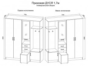 Прихожая Дуся 1.7 УНИ (Дуб Бунратти/Белый Бриллиант) в Новоуральске - novouralsk.ok-mebel.com | фото 2