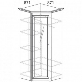 Шкаф угловой №641 "Флоренция" Фасад глухой (угол 871*871) Дуб оксфорд в Новоуральске - novouralsk.ok-mebel.com | фото 2
