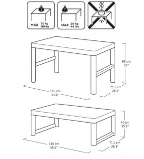 Раскладной стол Лион с регулируемой высотой столешницы (Lyon rattan table) графит (h400/650) в Новоуральске - novouralsk.ok-mebel.com | фото 3