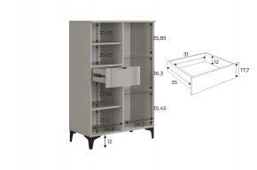 РИЧ Комод 2 со стеклом в Новоуральске - novouralsk.ok-mebel.com | фото 3