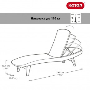 Шезлонг Пацифик (Pacific) графит в Новоуральске - novouralsk.ok-mebel.com | фото 2