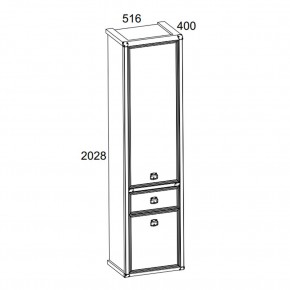 Шкаф 2D1S, MAGELLAN, цвет Сосна винтаж в Новоуральске - novouralsk.ok-mebel.com | фото 2