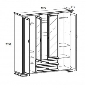 Шкаф 4D2S Z , MONAKO, цвет Сосна винтаж в Новоуральске - novouralsk.ok-mebel.com | фото