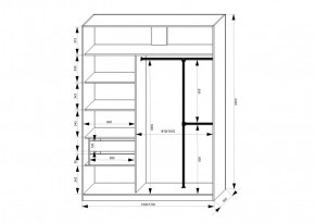 Шкаф-купе 1700 серии NEW CLASSIC K4+K4+B2+PL4 (2 ящика+F обр. штанга) профиль «Капучино» в Новоуральске - novouralsk.ok-mebel.com | фото 3