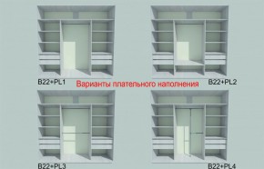 Шкаф-купе 2250 серии SILVER S5+S1+S5 B22+PL2 (по 2 ящика лев/прав+1 штанга+1 полка) профиль «Серебро» в Новоуральске - novouralsk.ok-mebel.com | фото 5