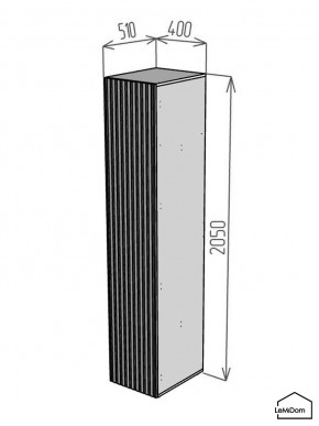 Шкаф Linnea MHR-1-2 2050х400х510 (ДВ-М 11.1.25) в Новоуральске - novouralsk.ok-mebel.com | фото 2