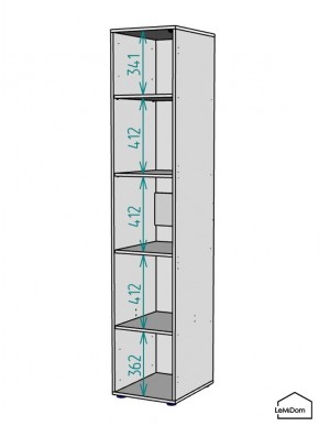 Шкаф Linnea MHR-1-2 2050х400х510 (ДВ-М 11.1.25) в Новоуральске - novouralsk.ok-mebel.com | фото 3
