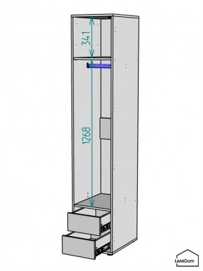 Шкаф Linnea MHR-1-3 2050х400х510 (ДВ-М 11.1.25) в Новоуральске - novouralsk.ok-mebel.com | фото 3