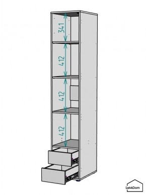 Шкаф Linnea MHR-1-4 2050х400х510 (ДВ-М 11.1.25) в Новоуральске - novouralsk.ok-mebel.com | фото 3