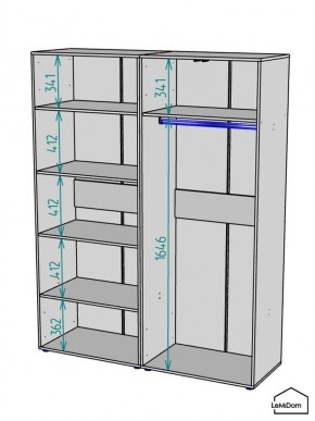 Шкаф Linnea MHR-4-1 2050х1600х510 (Белый-М 11.1.2) в Новоуральске - novouralsk.ok-mebel.com | фото 3