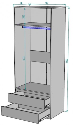 Шкаф Мальта H186 в Новоуральске - novouralsk.ok-mebel.com | фото 2