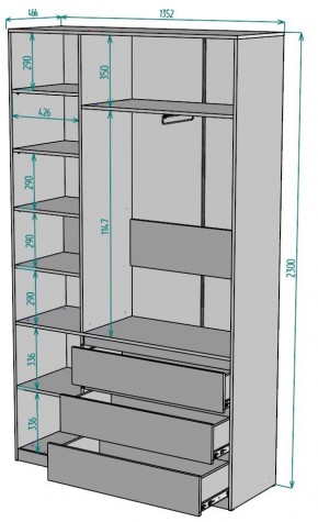 Шкаф Мальта H204 в Новоуральске - novouralsk.ok-mebel.com | фото 2