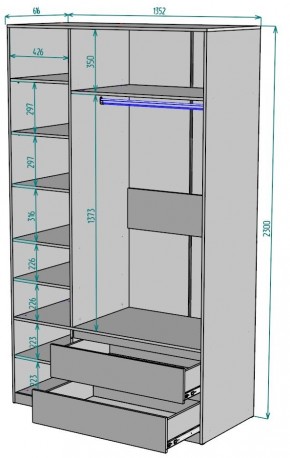 Шкаф Мальта H216 в Новоуральске - novouralsk.ok-mebel.com | фото 2