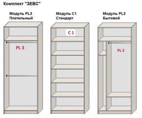 Шкаф распашной серия «ЗЕВС» (PL3/С1/PL2) в Новоуральске - novouralsk.ok-mebel.com | фото 2