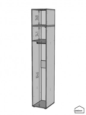 Шкаф с антресолью Linnea MHR-1A-1 2450х400х510 (ДВ-М 11.1.25) в Новоуральске - novouralsk.ok-mebel.com | фото 3