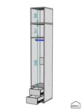 Шкаф с антресолью Linnea MHR-1A-3 2450х400х510 (ДВ-М 11.1.25) в Новоуральске - novouralsk.ok-mebel.com | фото 3
