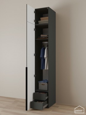 Шкаф с антресолью Linnea MHR-1A-3 2450х400х510 (Графит-М 11.1.25) в Новоуральске - novouralsk.ok-mebel.com | фото 5