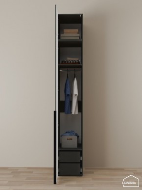 Шкаф с антресолью Linnea MHR-1A-3 2450х400х510 (Графит-М 11.1.25) в Новоуральске - novouralsk.ok-mebel.com | фото 6