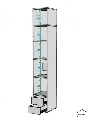 Шкаф с антресолью Linnea MHR-1A-4 2450х400х510 (ДВ-М 11.1.25) в Новоуральске - novouralsk.ok-mebel.com | фото 3
