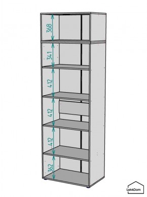 Шкаф с антресолью Linnea MHR-2A-2 2450х800х510 (Графит-М 11.1.25) в Новоуральске - novouralsk.ok-mebel.com | фото 3