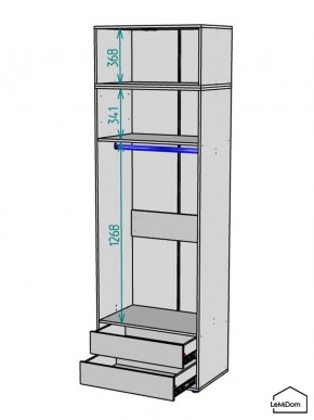 Шкаф с антресолью Linnea MHR-2A-3 2450х800х510 (ДВ-М 11.1.25) в Новоуральске - novouralsk.ok-mebel.com | фото 3