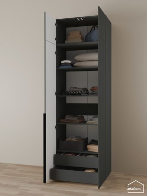 Шкаф с антресолью Linnea MHR-2A-3 2450х800х510 (Графит-М 11.1.25) в Новоуральске - novouralsk.ok-mebel.com | фото 6
