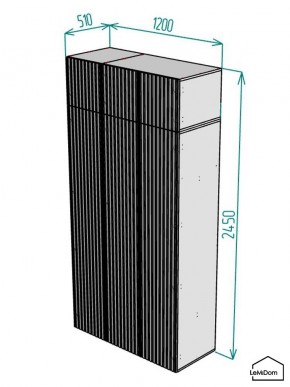 Шкаф с антресолью Linnea MHR-3POA-1 2450х1200х510 (Белый-М 11.1.2) в Новоуральске - novouralsk.ok-mebel.com | фото 2
