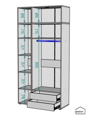 Шкаф с антресолью Linnea MHR-3POA-2 2450х1200х510 (Белый-М 11.1.2) в Новоуральске - novouralsk.ok-mebel.com | фото 3