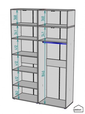 Шкаф с антресолью Linnea MHR-4A-1 2450х1600х510 (Графит-М 11.1.25) в Новоуральске - novouralsk.ok-mebel.com | фото 3