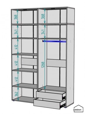 Шкаф с антресолью Linnea MHR-4A-2 2450х1600х510 (ДВ-М 11.1.25) в Новоуральске - novouralsk.ok-mebel.com | фото 3