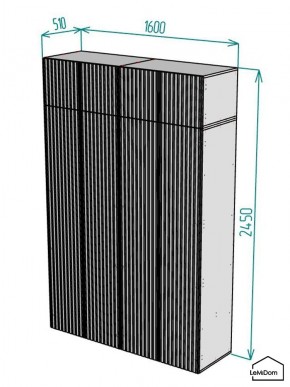 Шкаф с антресолью Linnea MHR-4POA-1 2450х1600х510 (Белый-М 11.1.2) в Новоуральске - novouralsk.ok-mebel.com | фото 2
