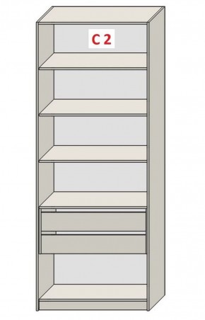 Шкаф СТАНДАРТ С1 без ящика серия "ГЕСТИЯ" (Бело-серый/Дуб Небраска натуральный ) 800*520*2300 в Новоуральске - novouralsk.ok-mebel.com | фото 6