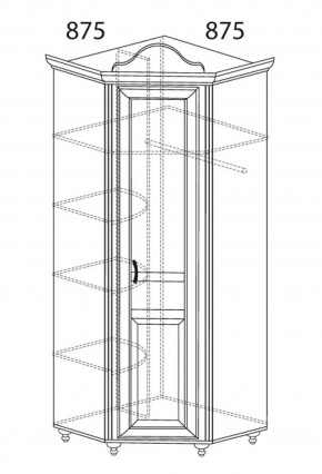 Шкаф угловой №562 "Алиса" (угол 875*875) в Новоуральске - novouralsk.ok-mebel.com | фото 2