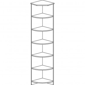 Шкаф угловой открытый №607 Инна Денвер темный в Новоуральске - novouralsk.ok-mebel.com | фото 2