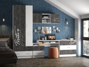 ВЕГА NEW Позитив Шкаф (Бетон темный/белый) в Новоуральске - novouralsk.ok-mebel.com | фото 3