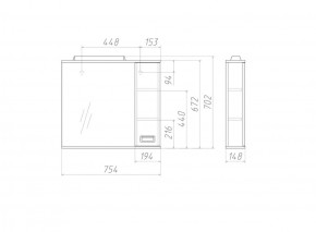 Шкаф-зеркало Cube 75 Эл. Правый Домино (DC5009HZ) в Новоуральске - novouralsk.ok-mebel.com | фото 3